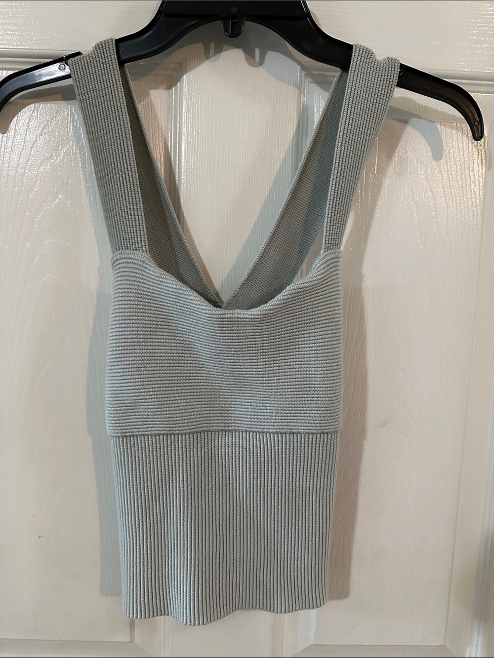 Abercrombie and Fitch Medium Ribbed Knit Tank Top in Light Sage